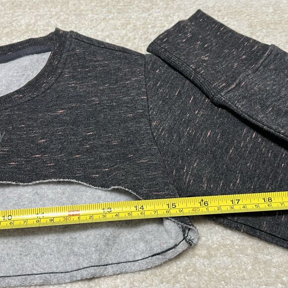 Gymshark Sol Lift Super Crop Long Sleeve Black Marbel Size Extra Small - Picture 4 of 7